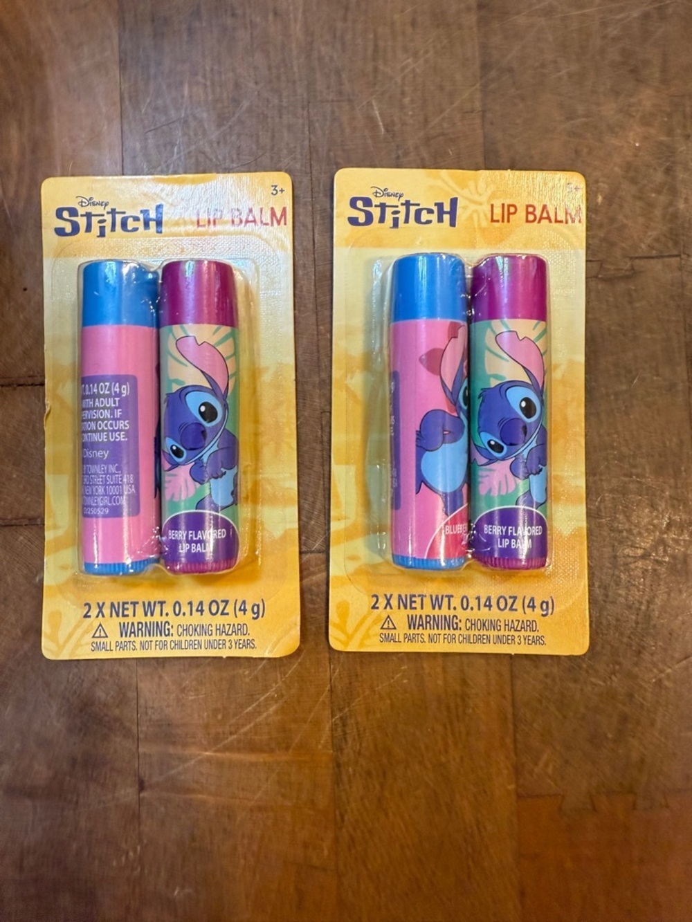 Disney Stitch Lip Balm Twin Pack - Blue, Pink, Purple Brand NEW